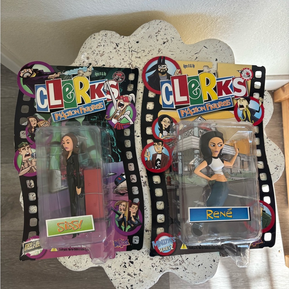Vintage Clerks Inaction Figures Rene(2003) Mallrats Ser.2 Sissy (2005) Series 4